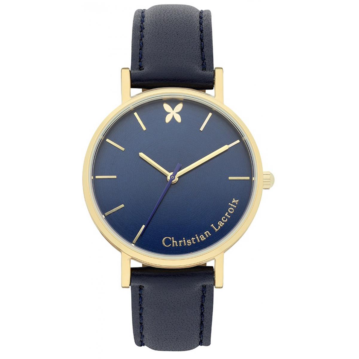 Montre Cuir Bleu Marine Femme